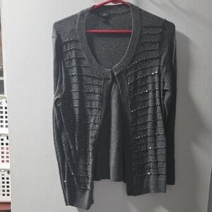 Talbots Gray Sequin Cardigan